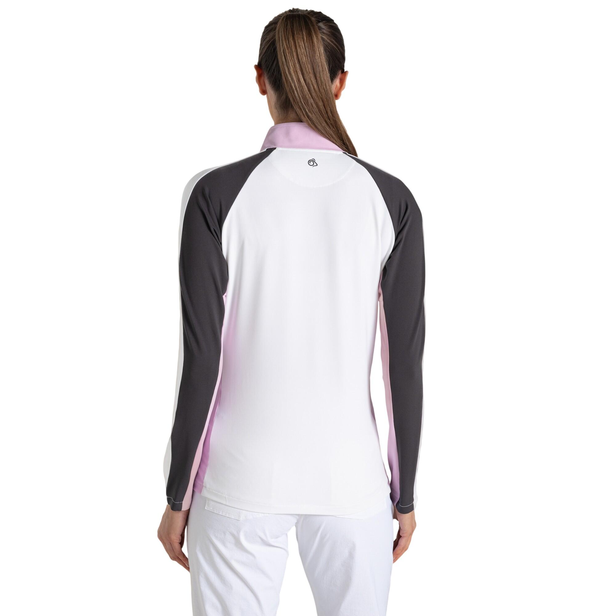 Haut De Golf À Col Montant Zippé Femme (Blanc / Anthracite) 3/5