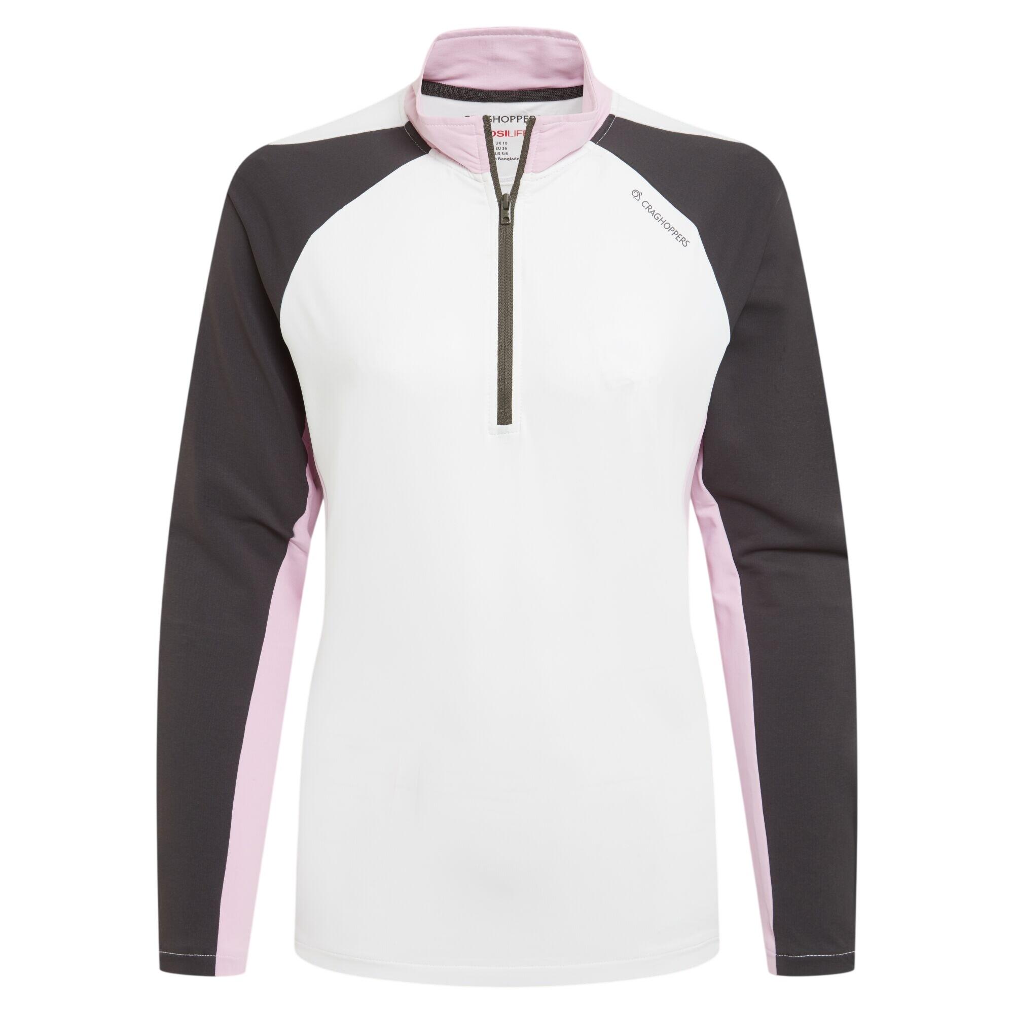 Haut De Golf À Col Montant Zippé Femme (Blanc / Anthracite) 2/5