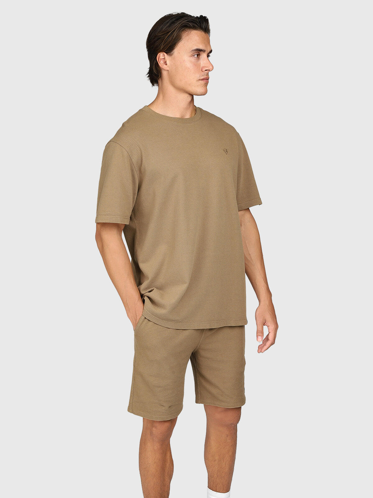 Dozan Homme T-shirt Mode Coupe régulière Col rond Shitake 3/7