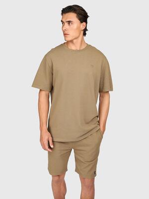 Dozan heren t-shirt mode regular fit crewneck shitake