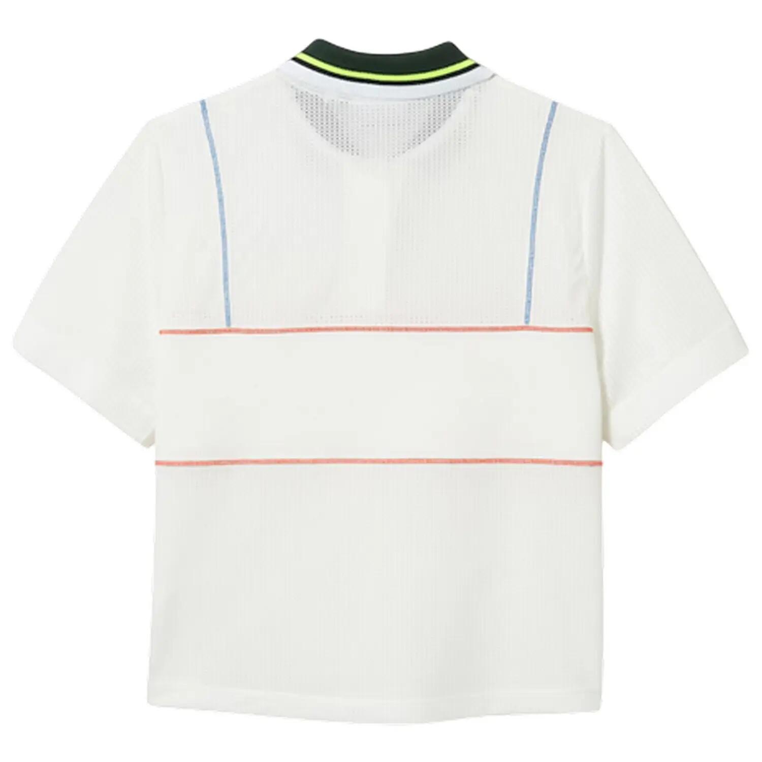 Maglietta Polo Collare Donna Lacoste Bianco 3/4
