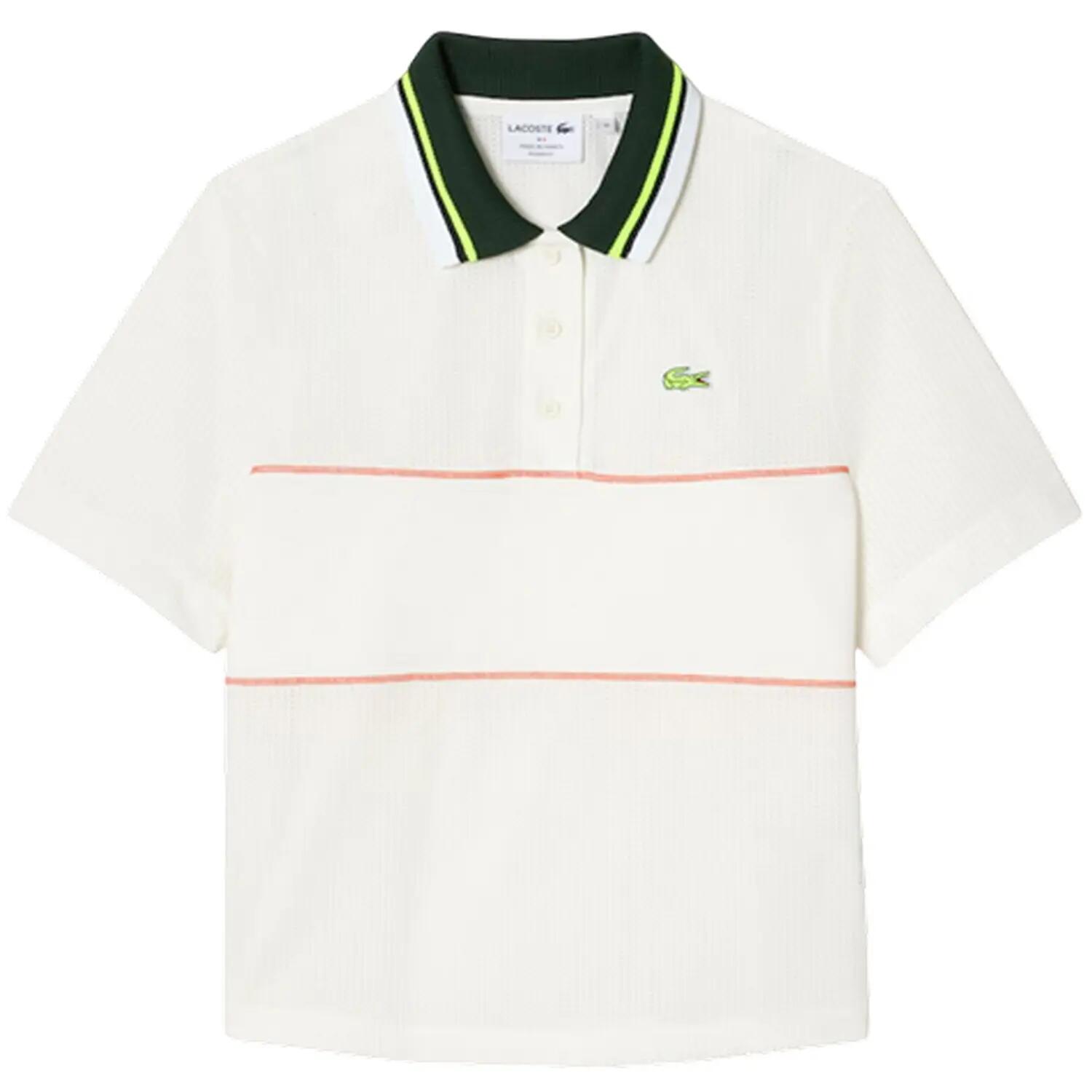 Maglietta Polo Collare Donna Lacoste Bianco 2/4