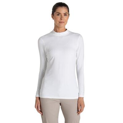 Dames nosilife mock neck golf tshirt met lange mouwen (wit)