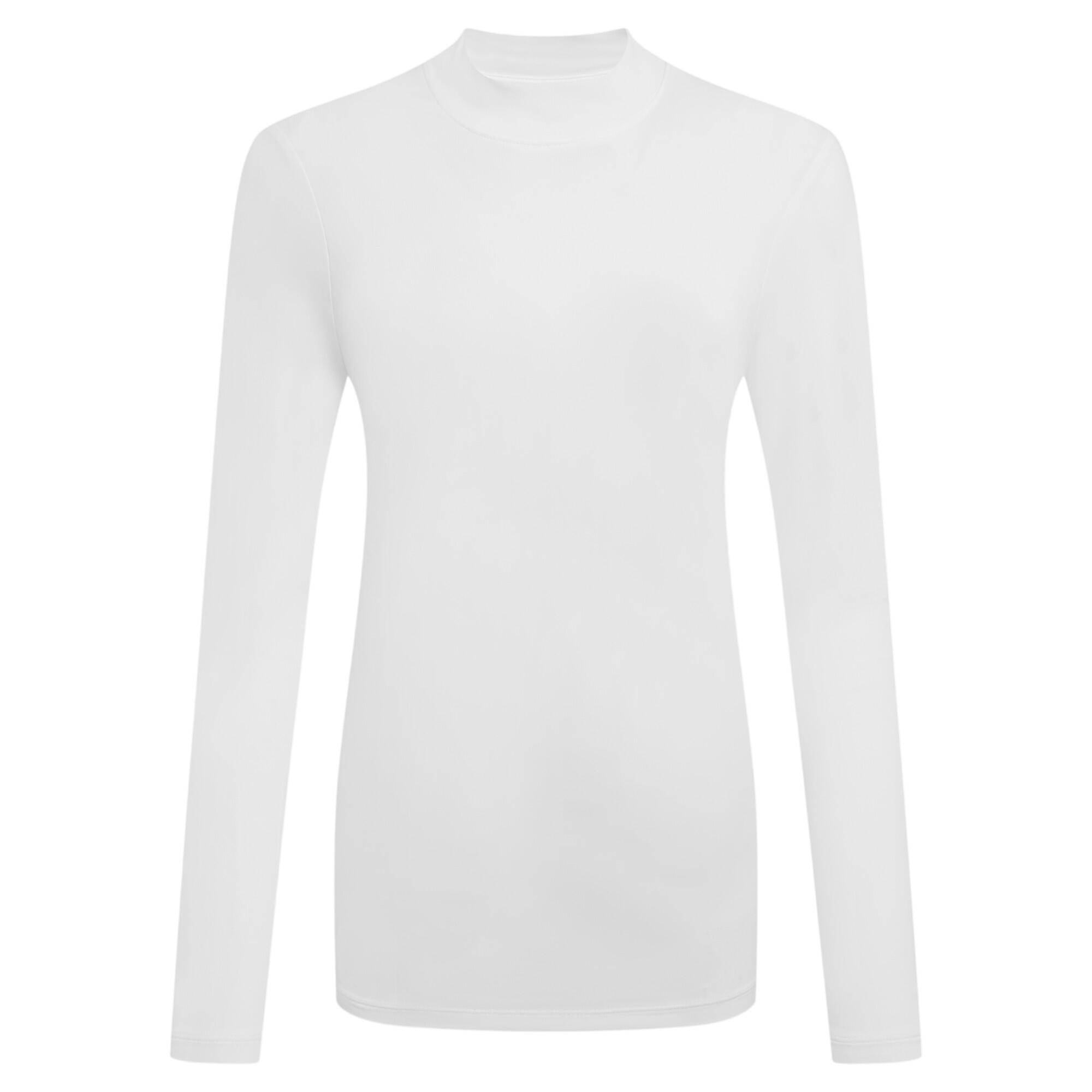 Tshirt De Golf Manches Longues À Faux Col Femme (Blanc) 2/4