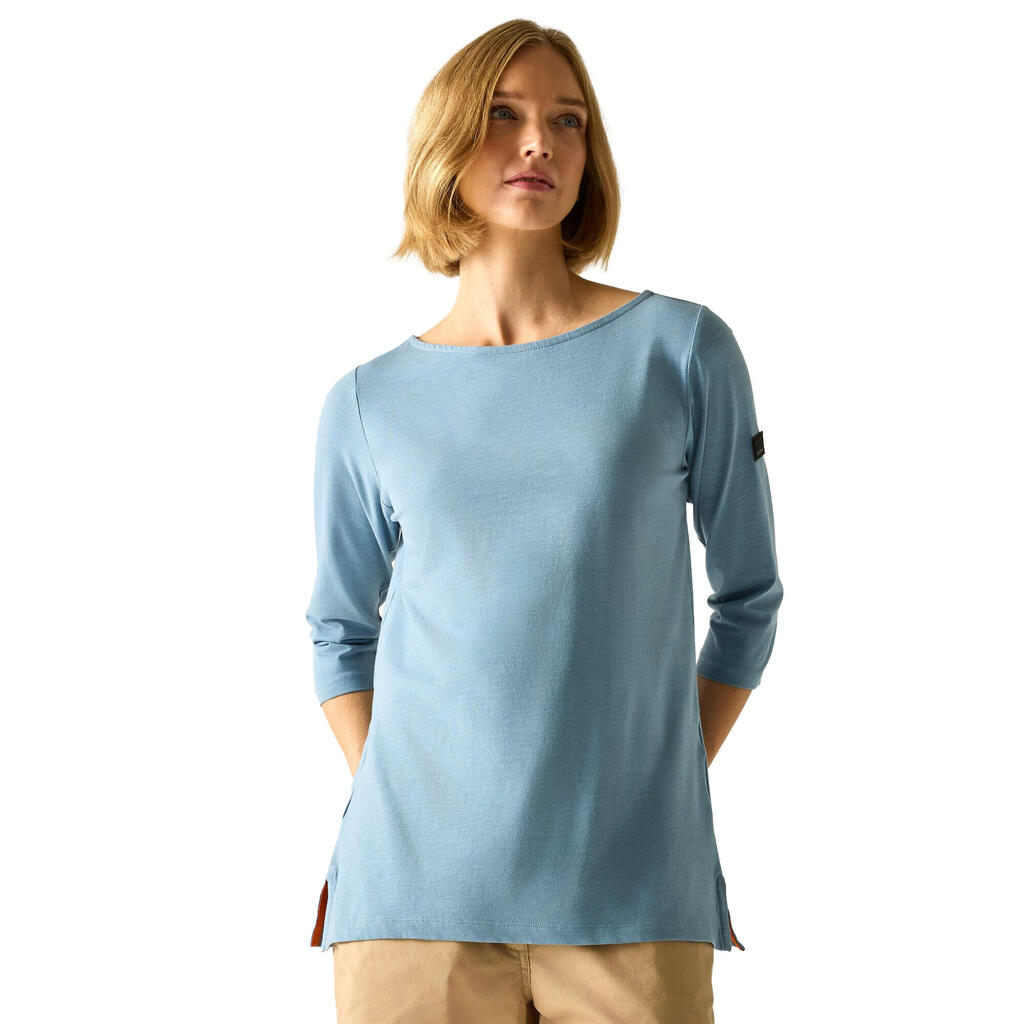 Womens/Ladies Pevia TShirt (Washed Denim Marl)