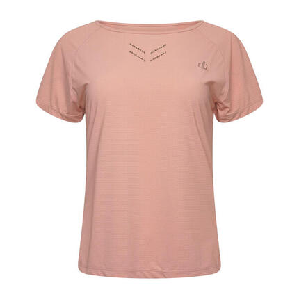 Tshirt Manches Courtes Motif/style Détail Contrasté CRYSTLZ Femme (Rose Poudré)