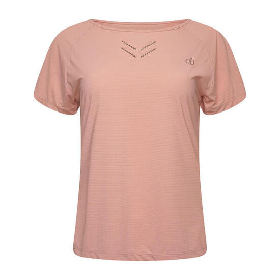 Tshirt Manches Courtes Motif/style Détail Contrasté CRYSTLZ Femme (Rose Poudré)