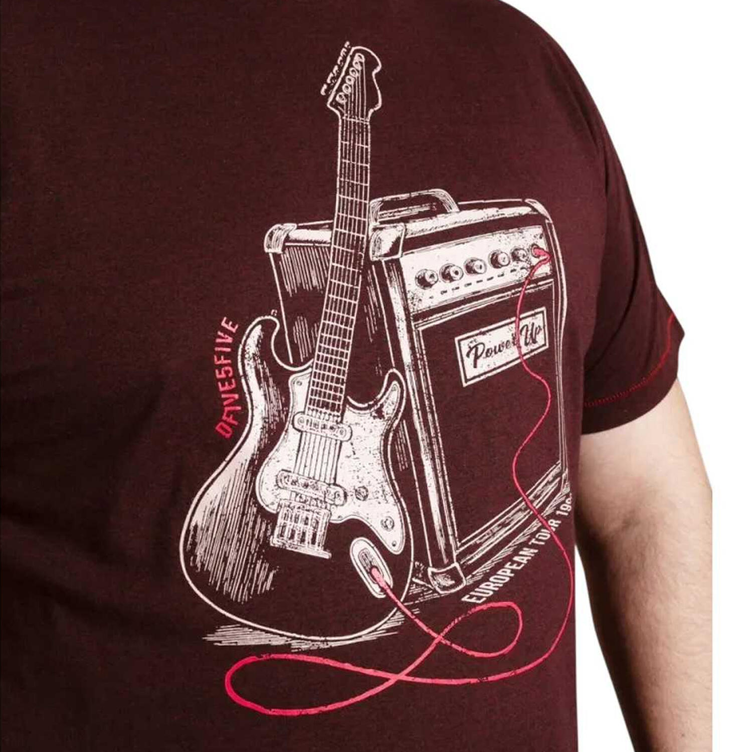"D555 Barnsley" TShirt für , Kingsize Herren Burgunder Twist 4/5