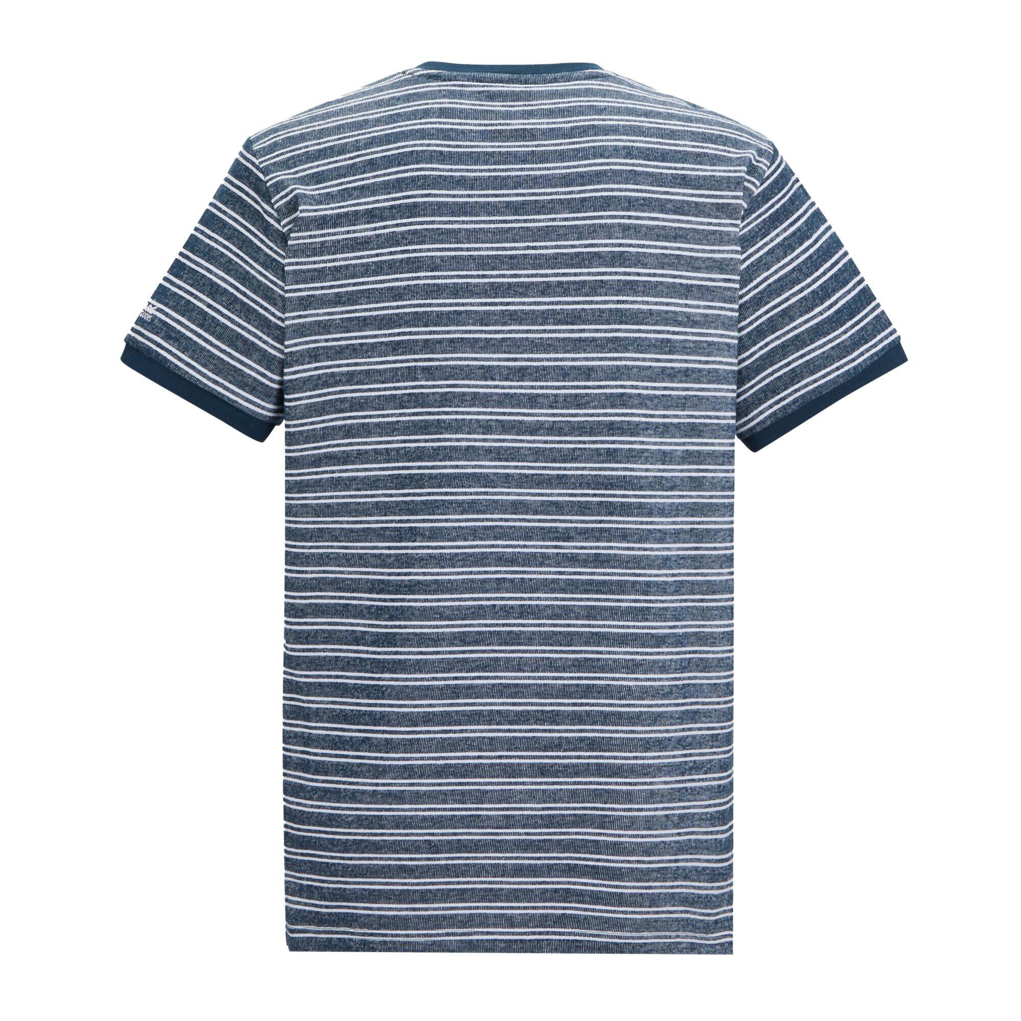 Maglietta A Strisce Uomo Regatta Benlin Moonlight Denim Bianco 3/5