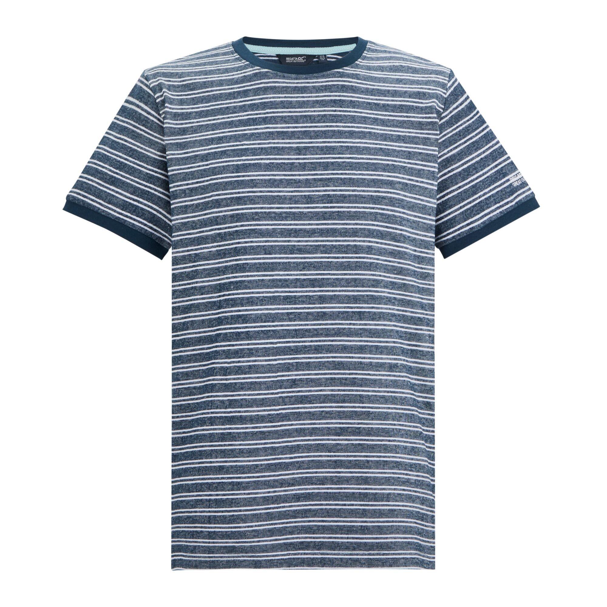 Maglietta A Strisce Uomo Regatta Benlin Moonlight Denim Bianco 2/5