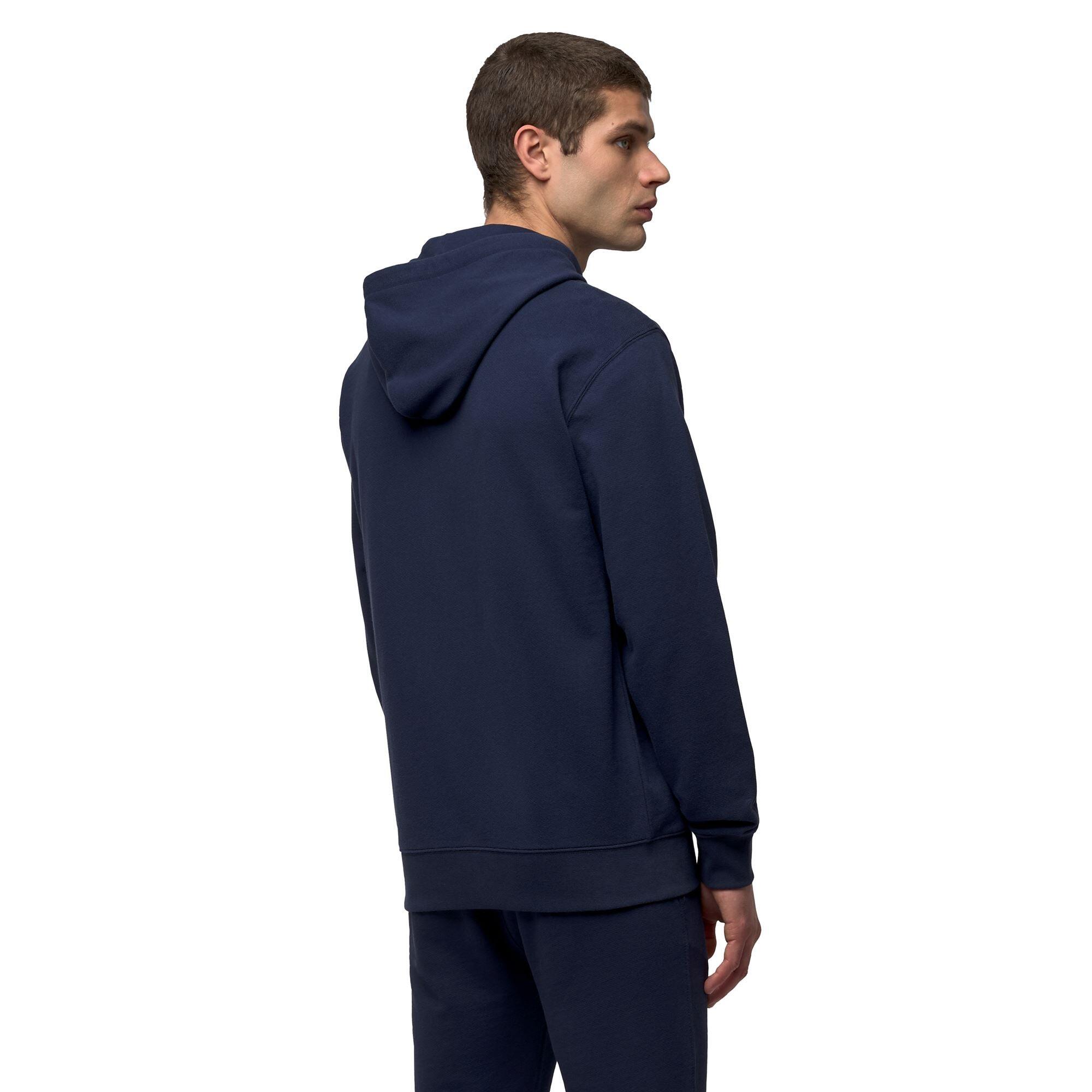 Felpa con cappuccio e zip da uomo in cotone blu da lifestyle 5/6