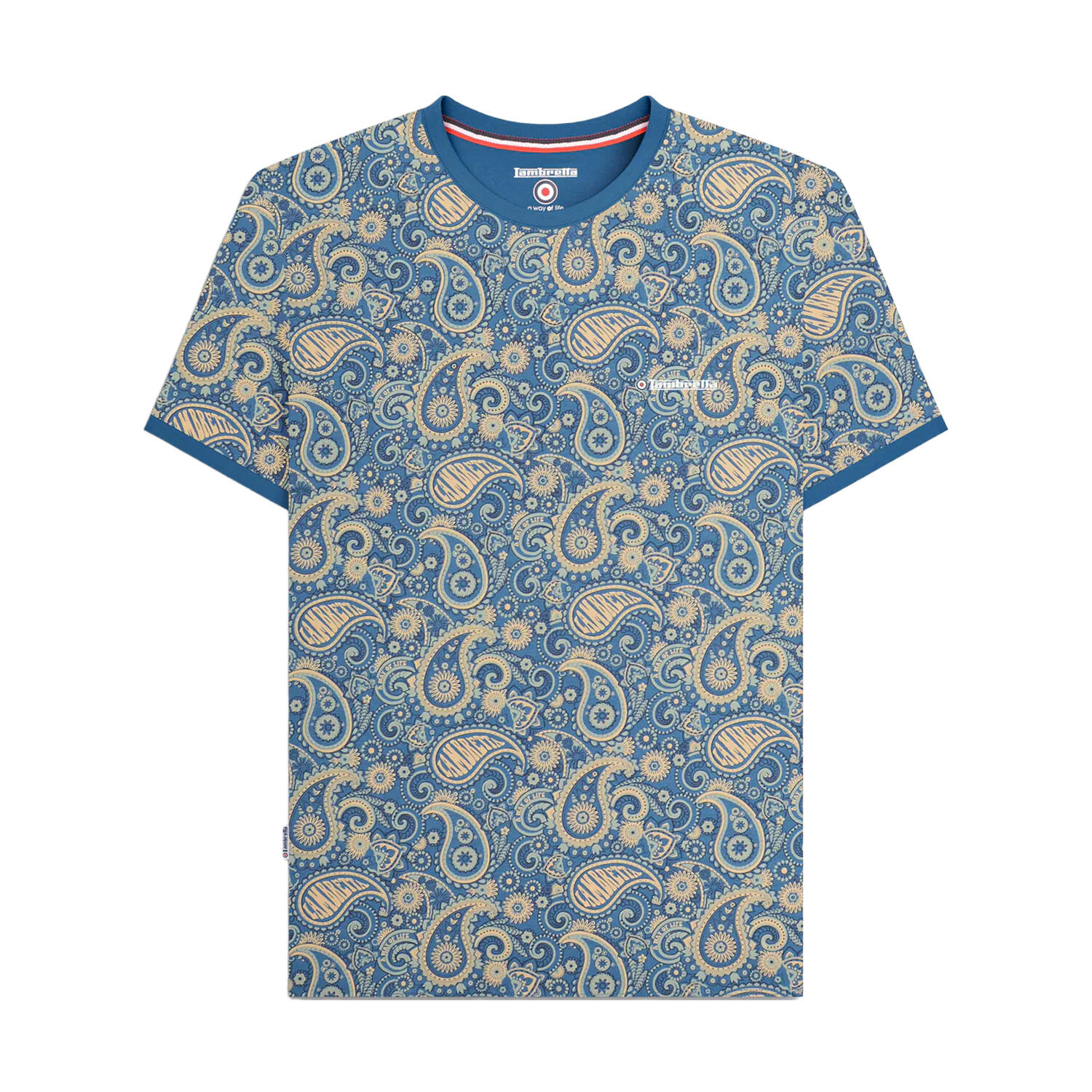 "SS25" TShirt für Herren Dunkelblau/Cremefarbe 3/3