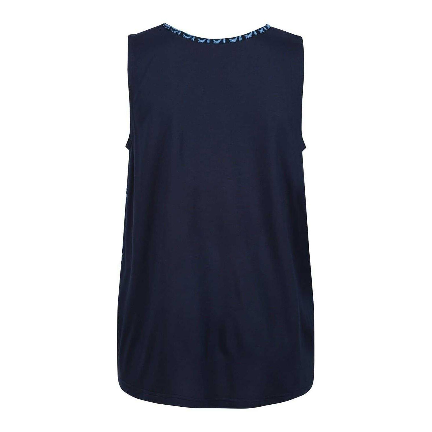 Womens/Ladies Janessa Patterned Sleeveless TShirt (Navy) 2/4