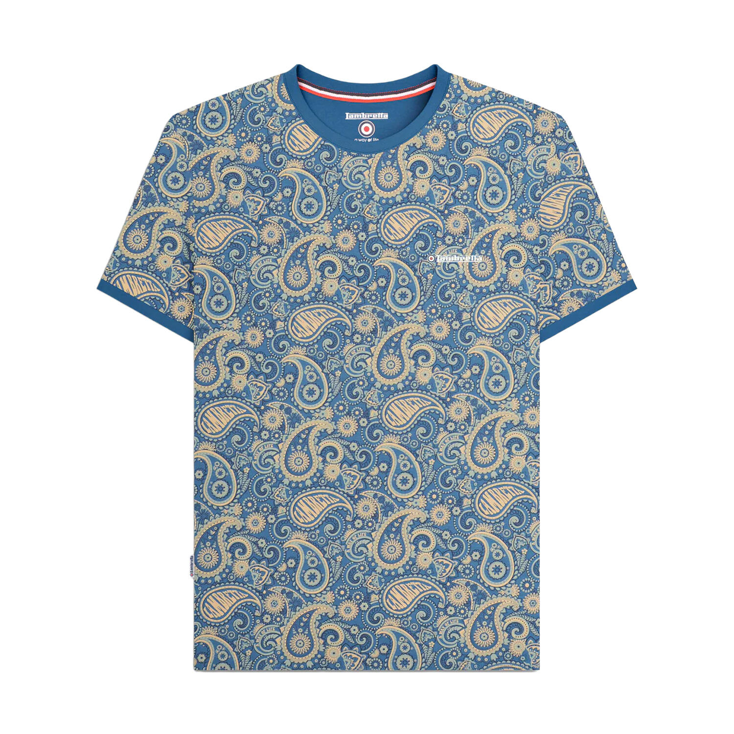 "SS25" TShirt für Herren Dunkelblau/Cremefarbe 2/3