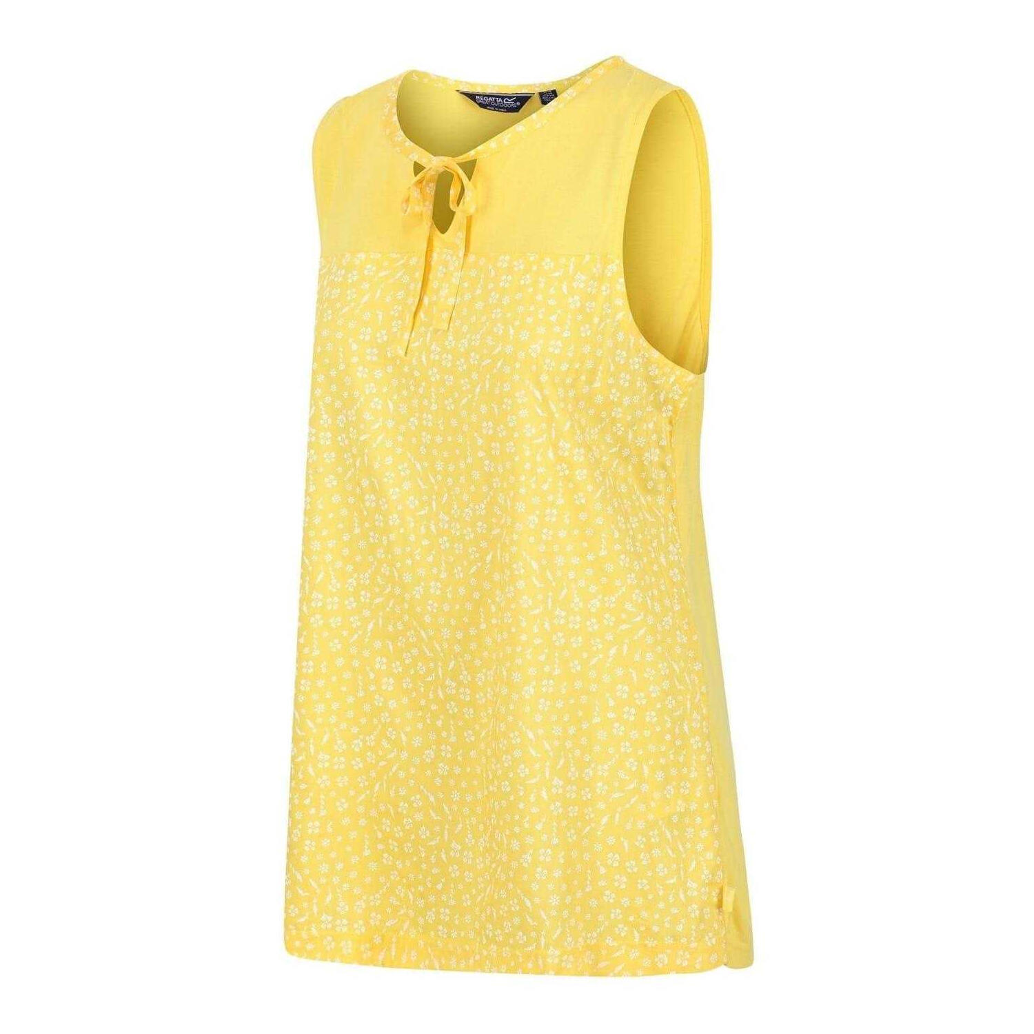Womens/Ladies Janessa Patterned Sleeveless TShirt (Maize Yellow) 3/4