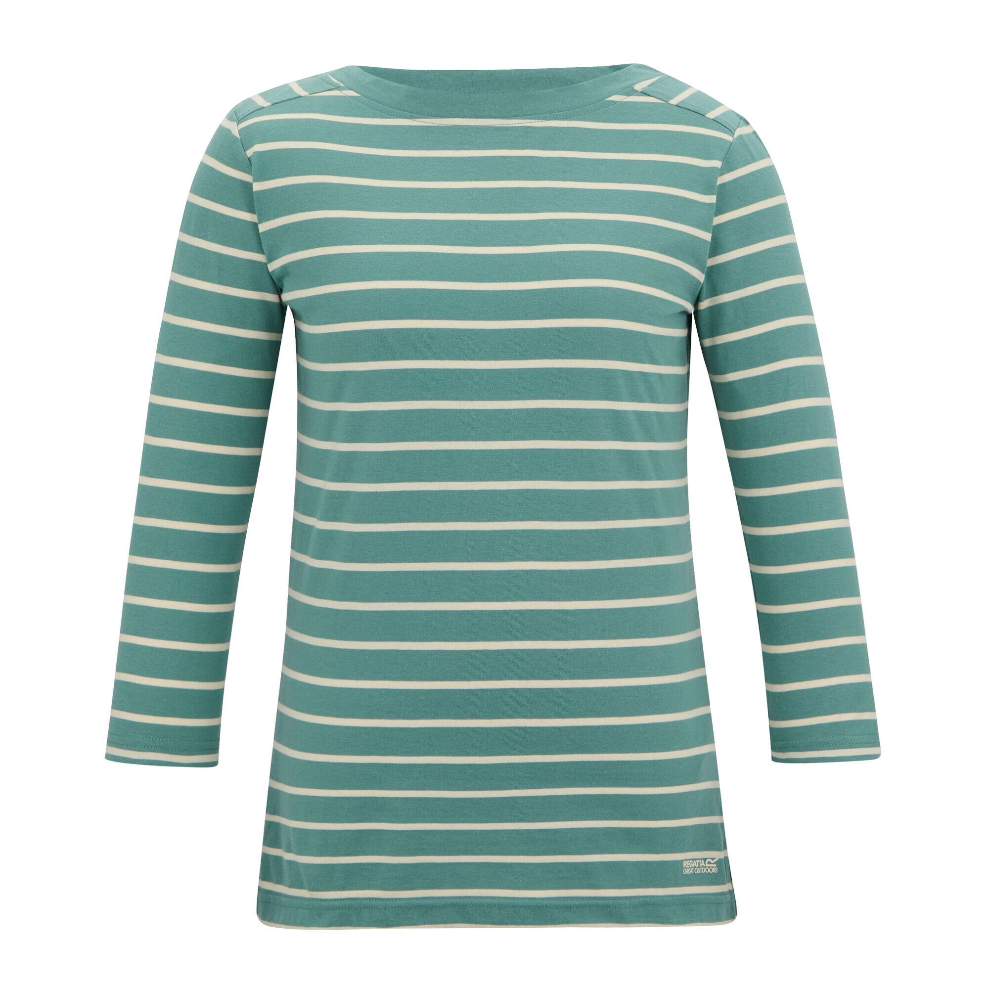 Dames Baylette II Gestreept Tshirt (Ivy Mos/Licht Vanille) 2/5
