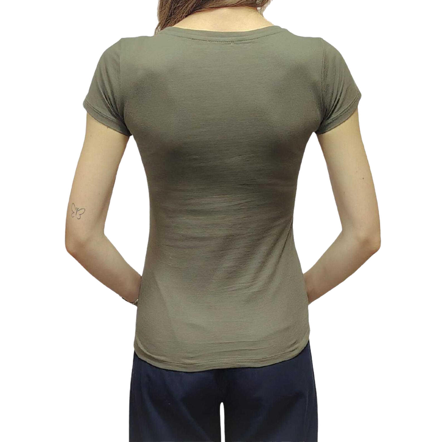 Dames Logo Slim Tshirt (Groen) 2/3