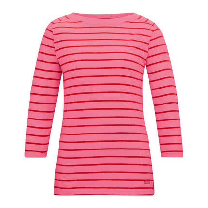 Tshirt Manches ¾ Motif/style À Rayures BAYLETTE Femme (Rose Clair / Rouge À