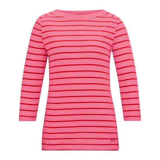 Tshirt Manches ¾ Motif/style À Rayures BAYLETTE Femme (Rose Clair / Rouge À