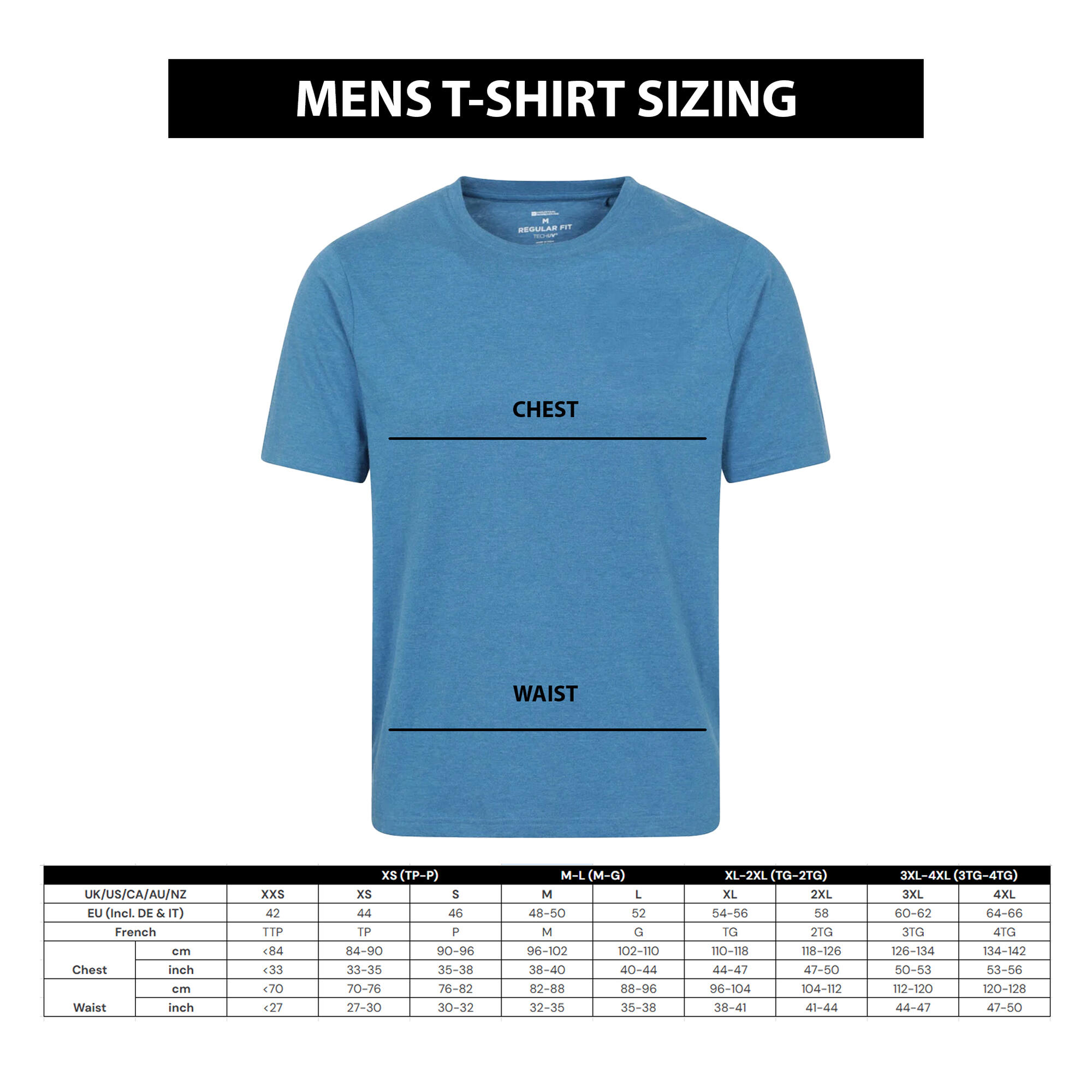 TShirt für , Brusttasche Herren Blau 4/5