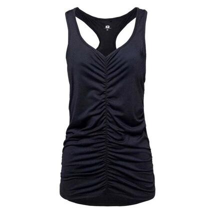 Débardeur Sans Manches Motif/style Ruché ILAOS Femme (Noir)