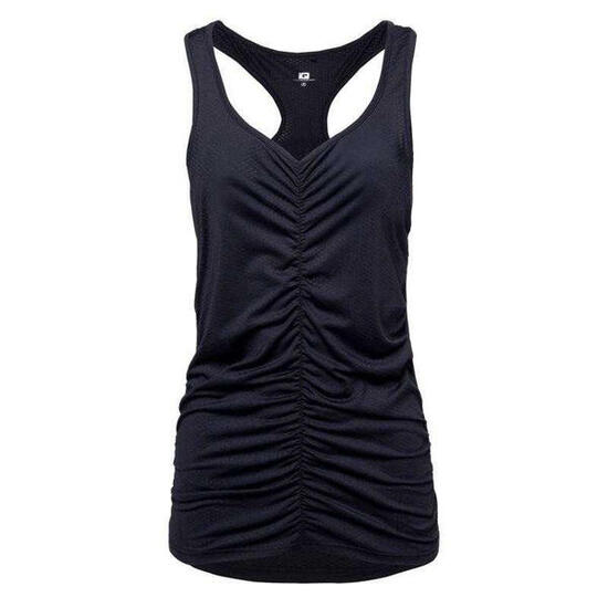 Débardeur Sans Manches Motif/style Ruché ILAOS Femme (Noir)