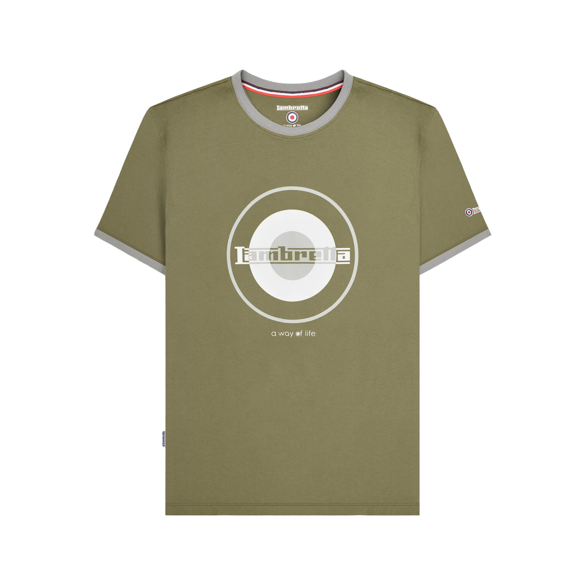 TShirt RingerStil für Herren Khakigrün/Grau 2/3