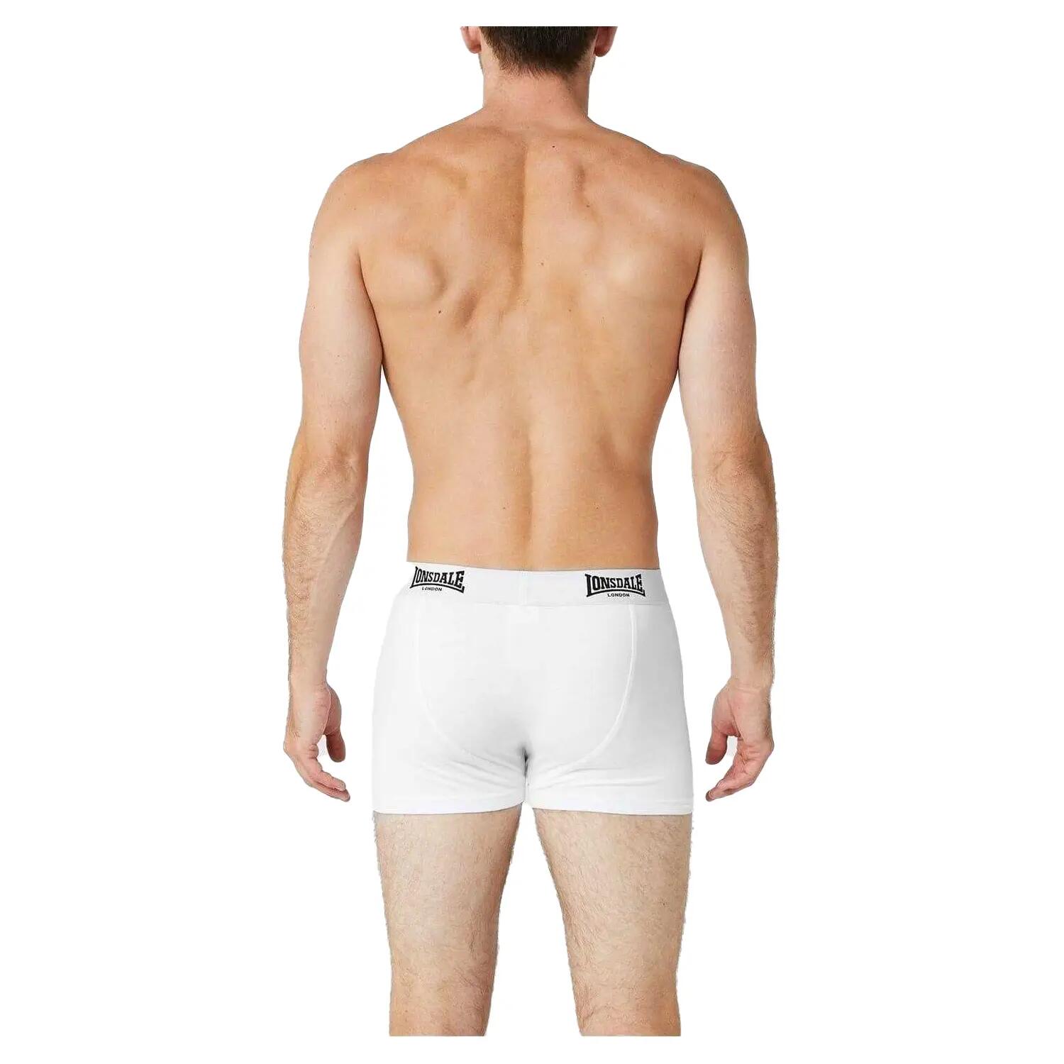 Mens Boxer Shorts (Pack of 2) (White) 3/3