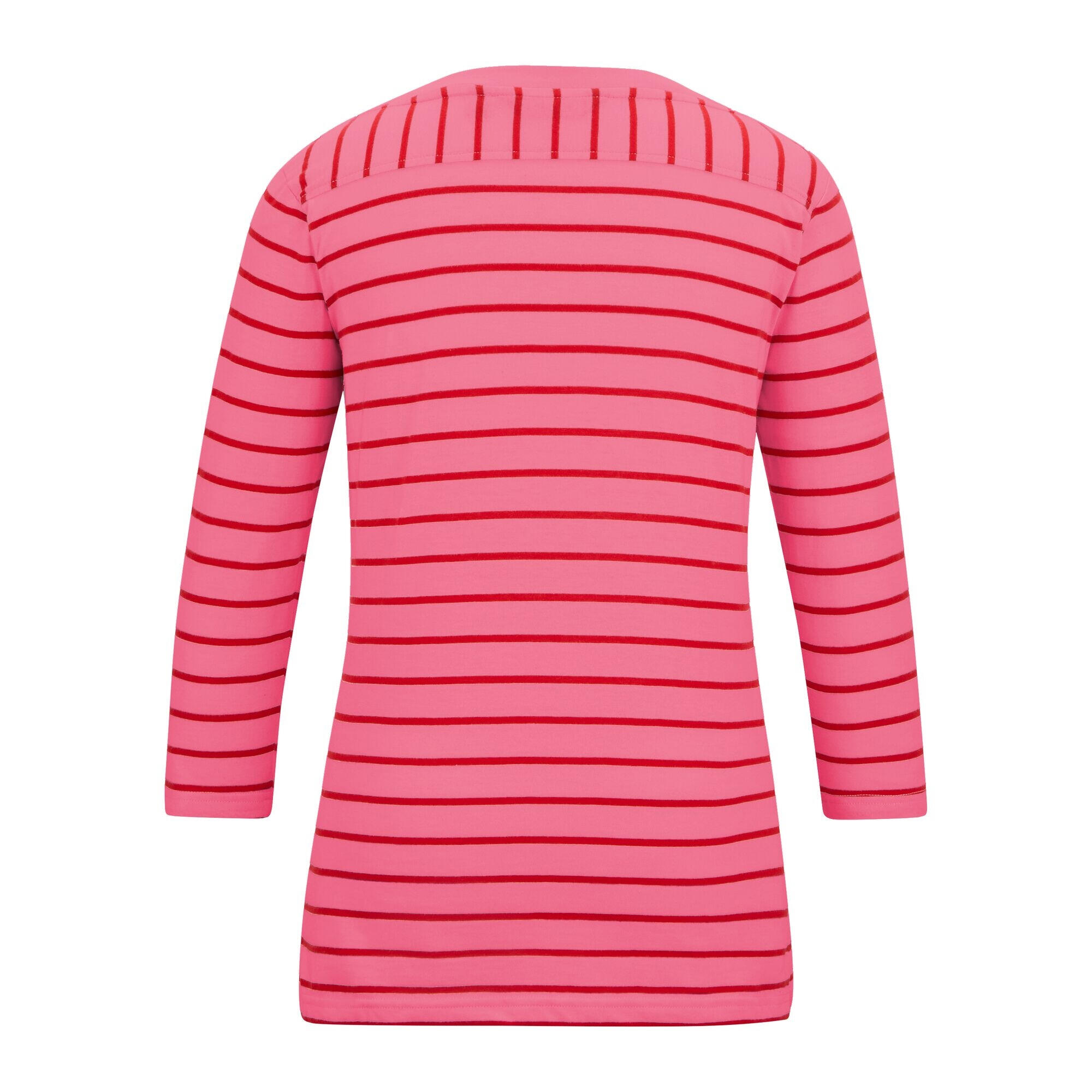 Maglietta A Strisce Donna Regatta Baylette II Limonata Rosa Rosso Alto Rischio 2/4
