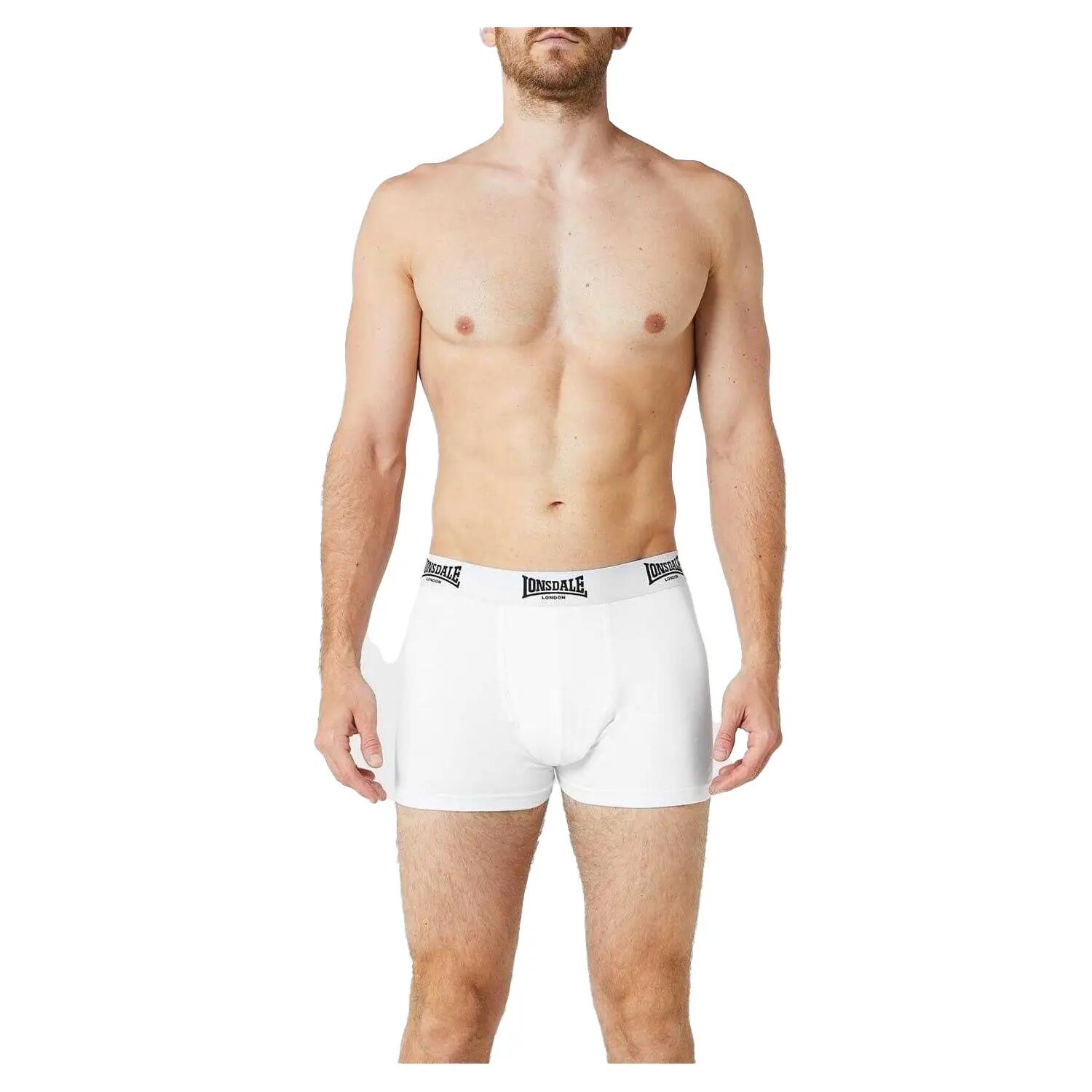 Mens Boxer Shorts (Pack of 2) (White) 2/3