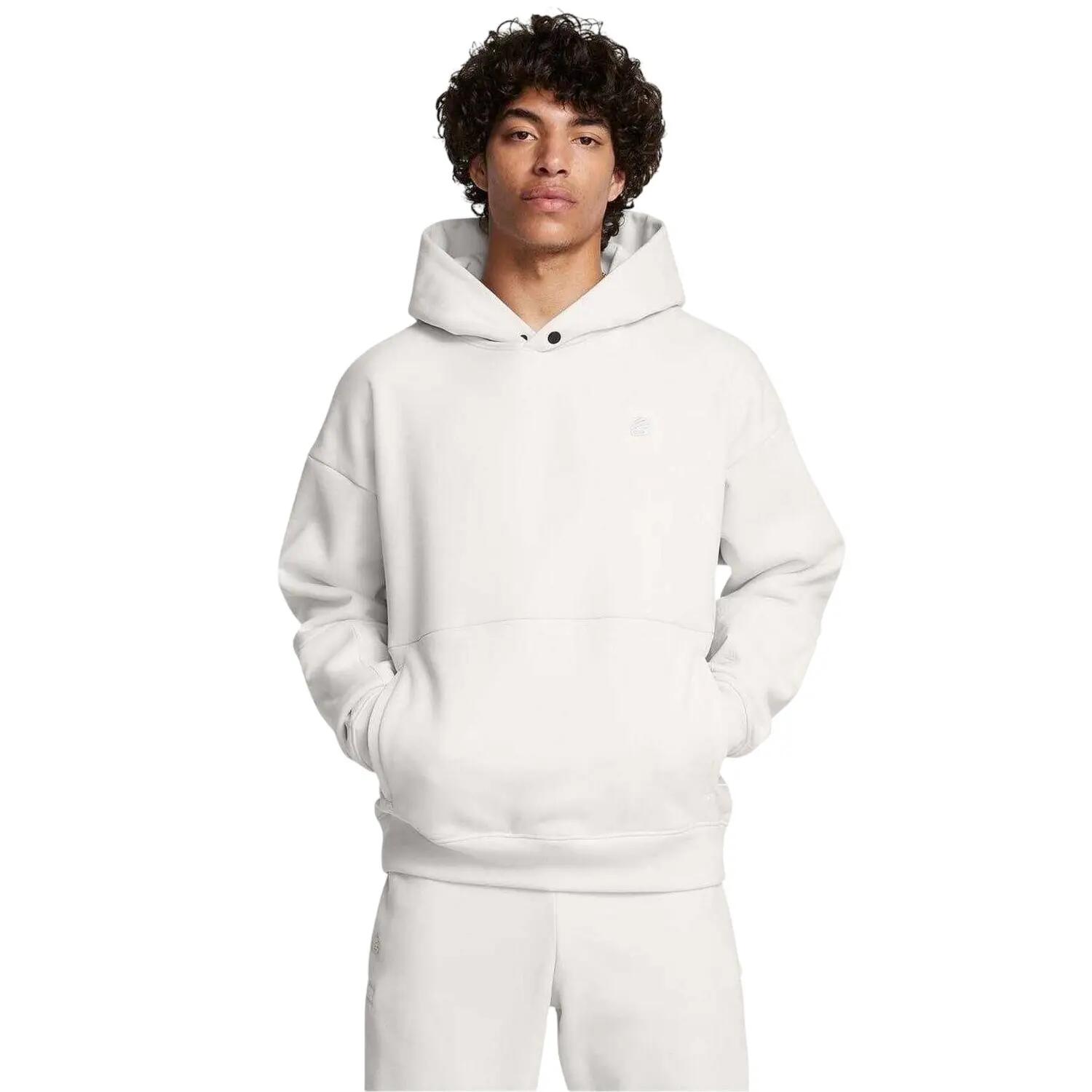 Felpa Con Cappuccio Uomo Under Armour Curry DNA Bianco 4/4