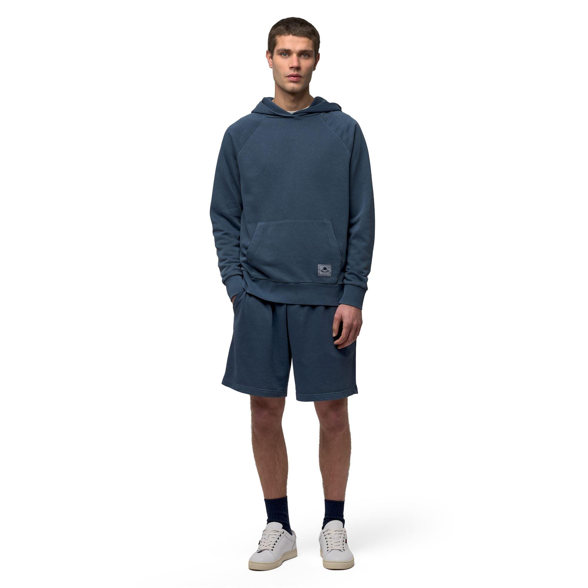 Felpa con cappuccio da uomo in cotone blu da casual 6/6