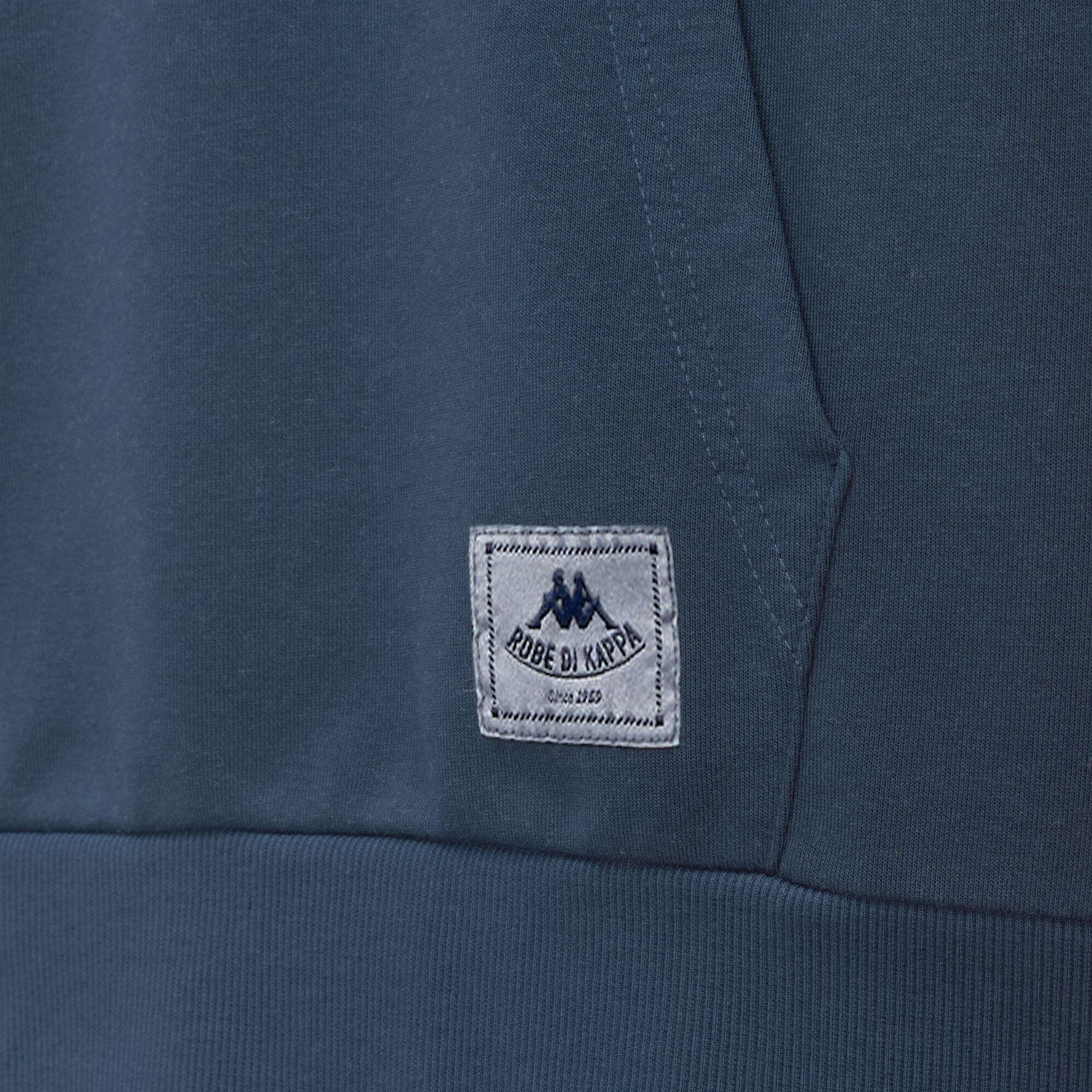 Felpa con cappuccio da uomo in cotone blu da casual 3/6
