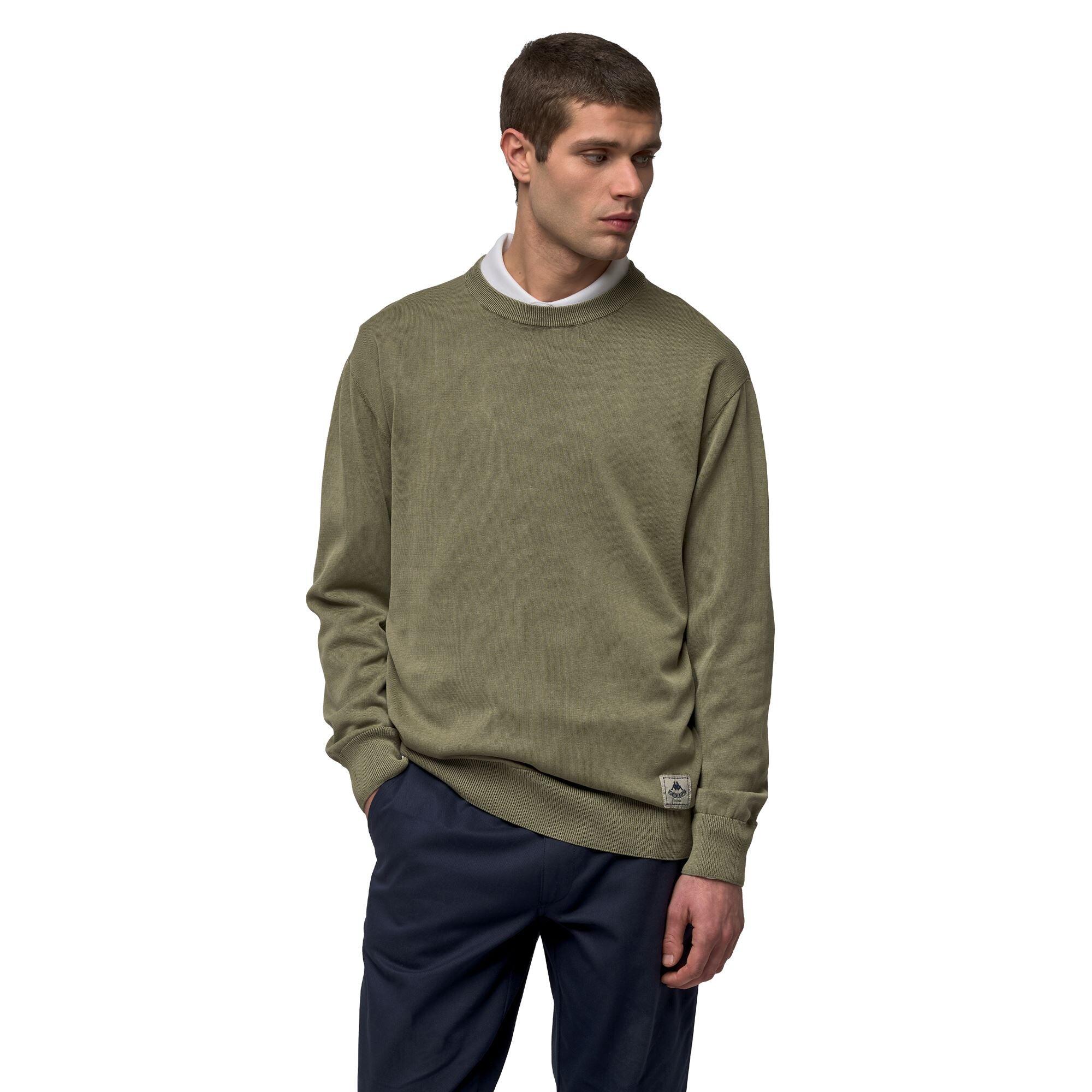 Maglione da uomo in cotone verde da casual 4/6