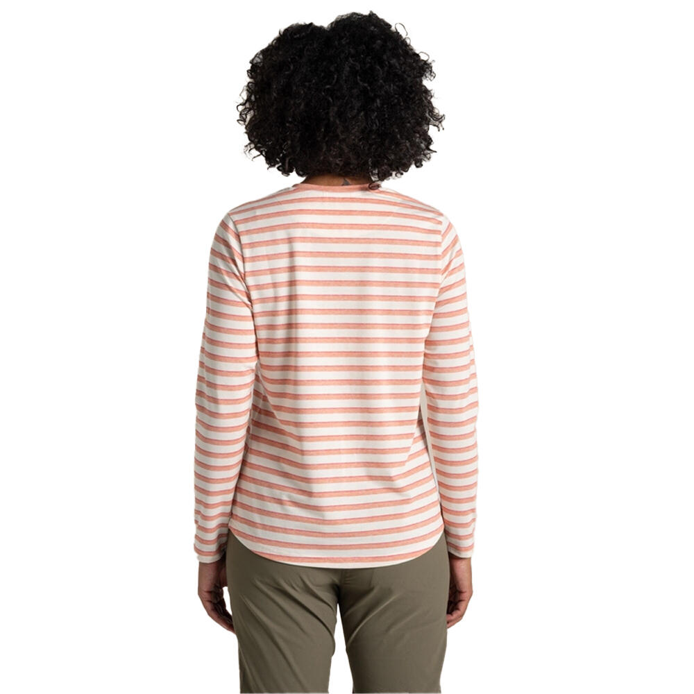 Tshirt Manches Longues Motif/style À Rayures AKONA Femme (Orange Clair À 3/5