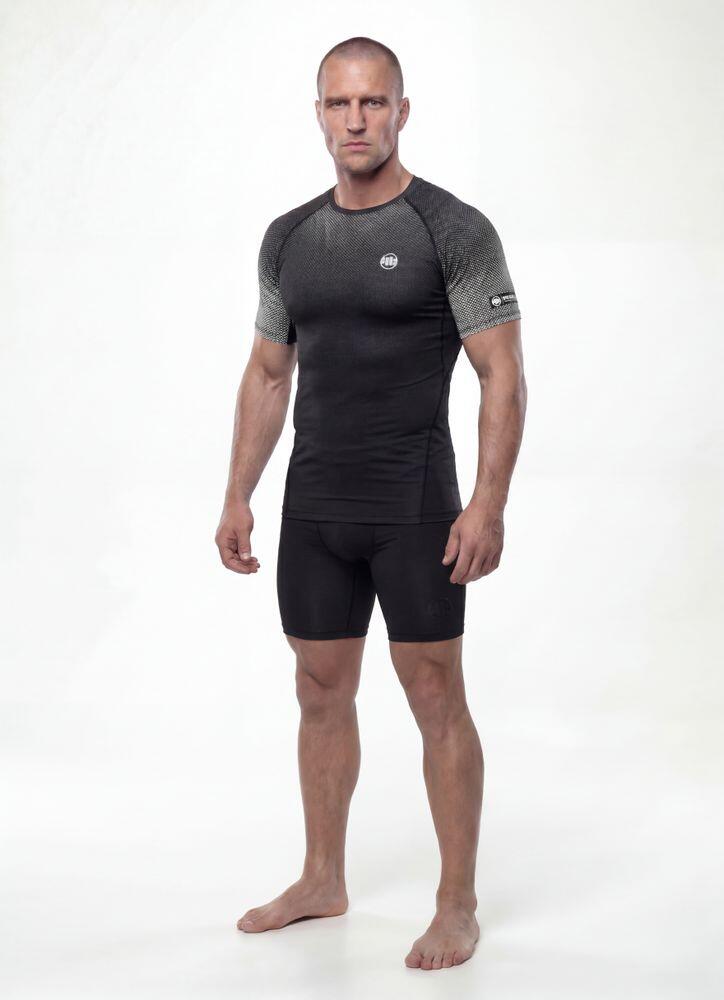 Męski krótki rashguard PITBULL techniczna sportowa koszulka RANKED 3/7