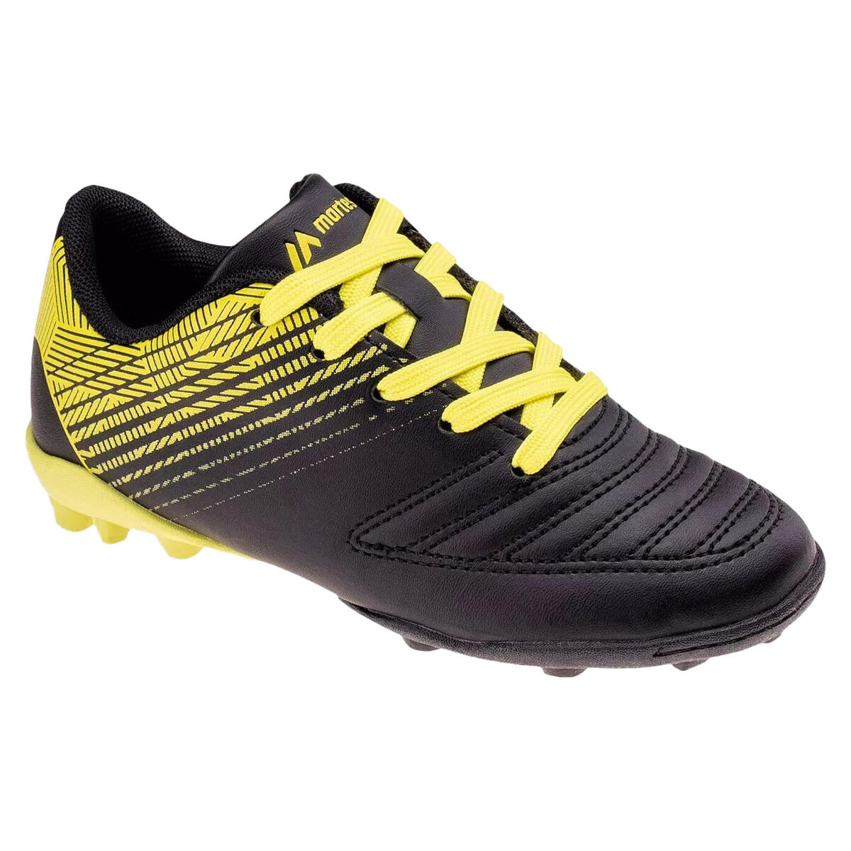 Chaussures De Foot Pour Terrain Ferme MATOR Enfant (Noir / Vert Clair) 1/4