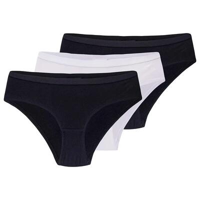 Dames shelly slip (set van 3) (zwart, wit)