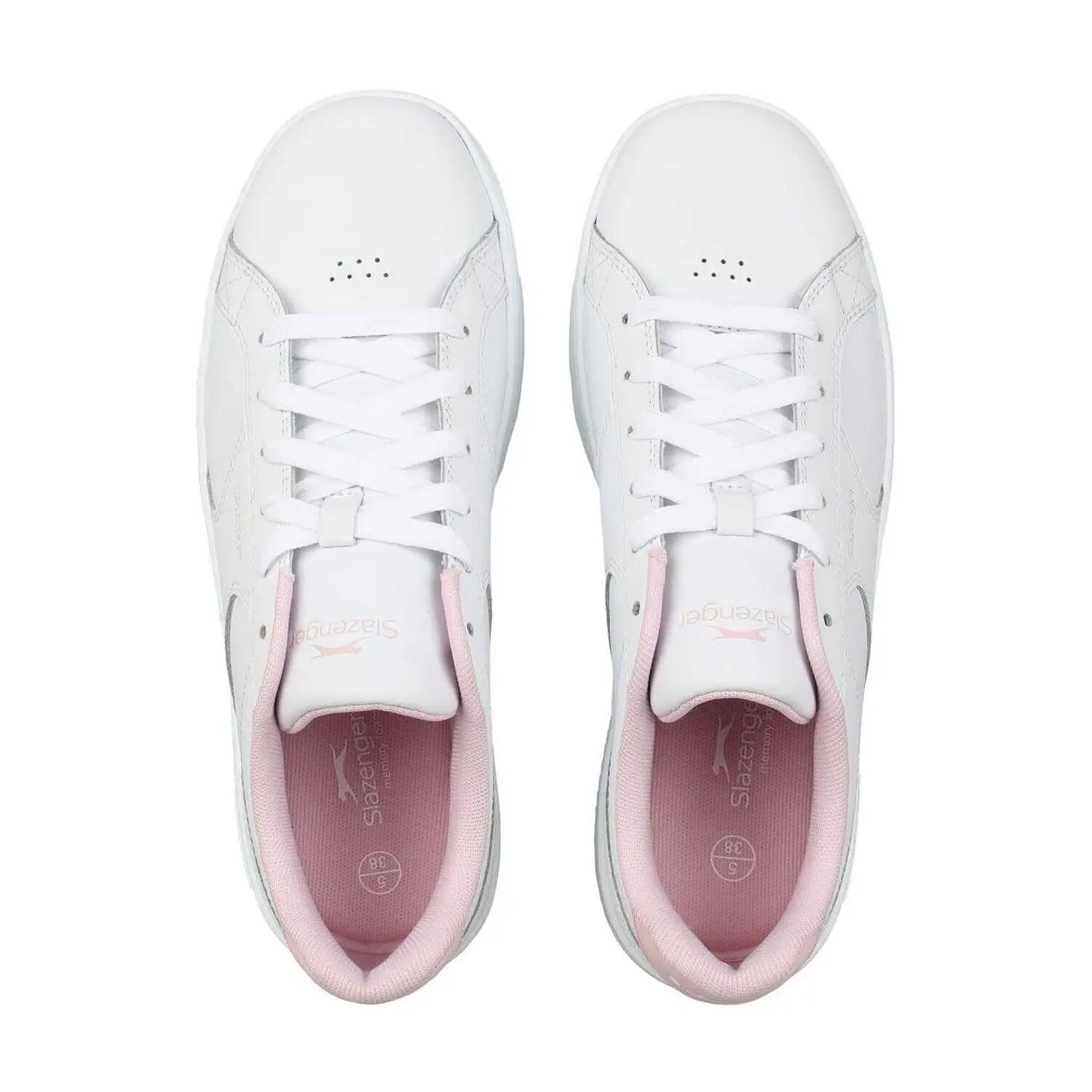 Scarpe Sportive PelleBambini Slazenger Starling Bianco Rosa 4/4