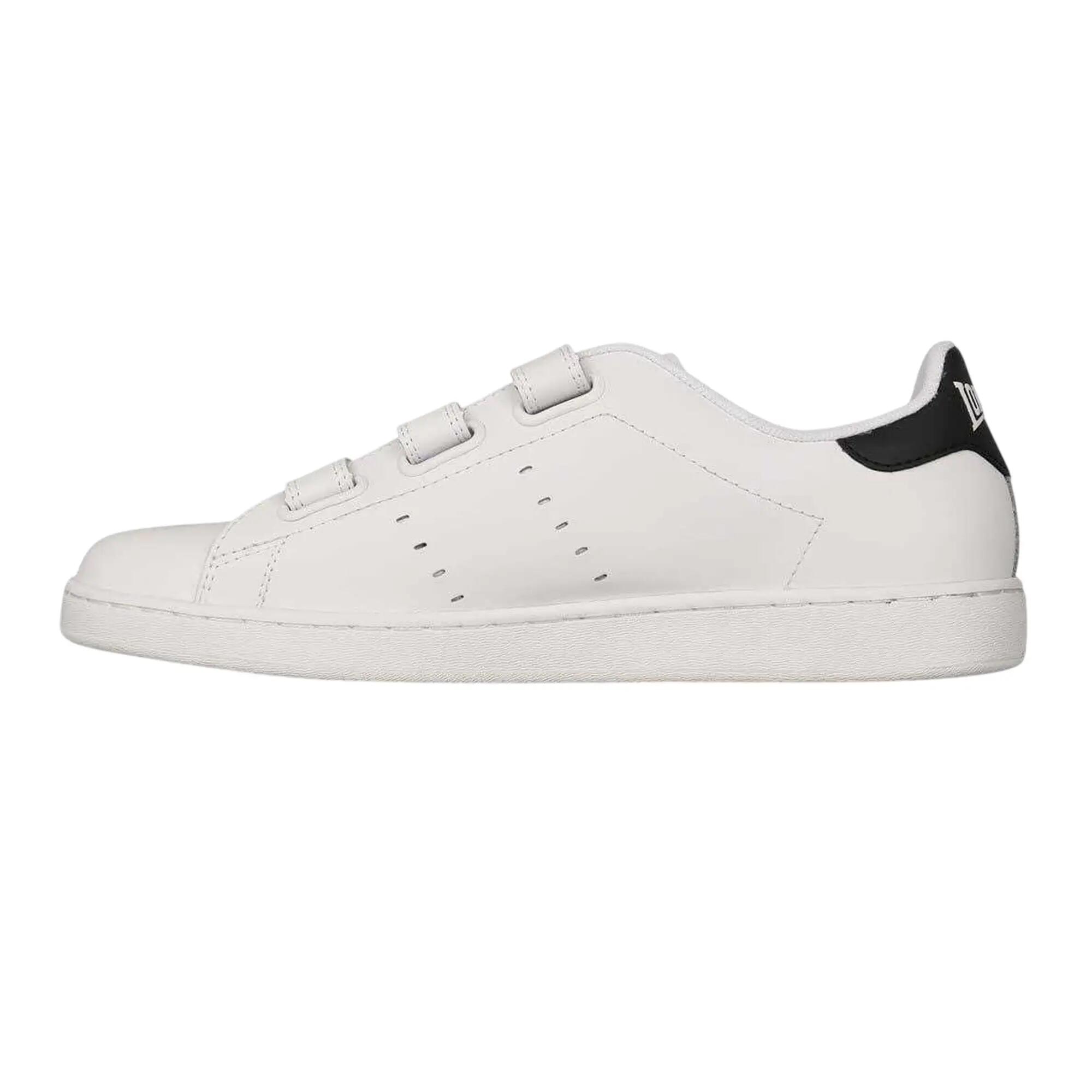 Mens Leyton Triple Strap Flat Trainers (White/Navy) 3/5