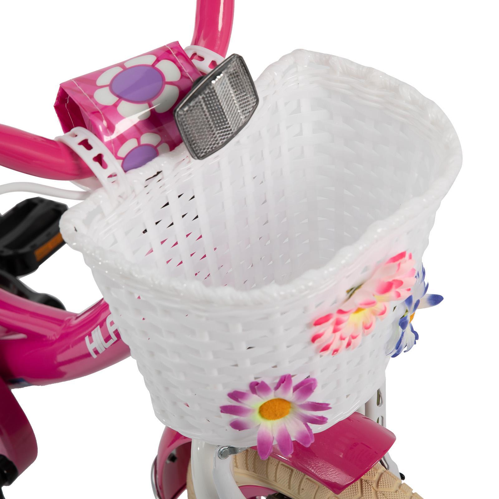 Fille vélo vélo enfant 12/14/16", roulettes, double frein, panier avant 6/6