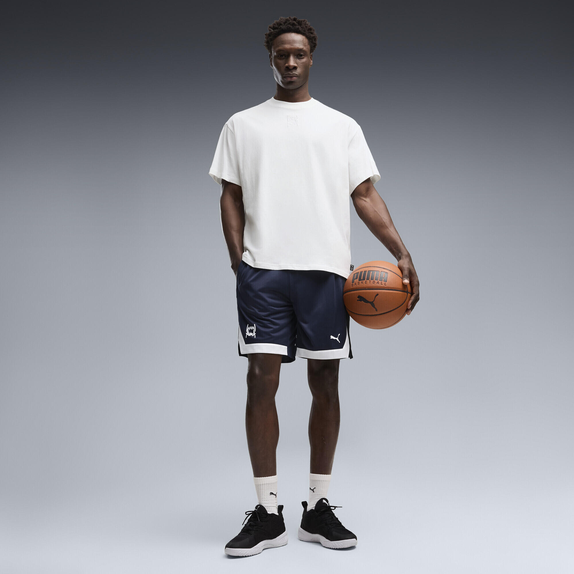Shorts da basket in mesh Fundamentals 8" da uomo PUMA 2/5