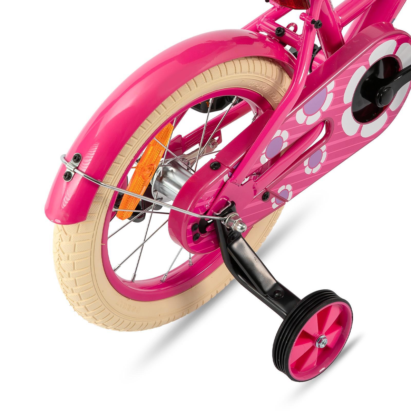 Fille vélo vélo enfant 12/14/16", roulettes, double frein, panier avant 5/6