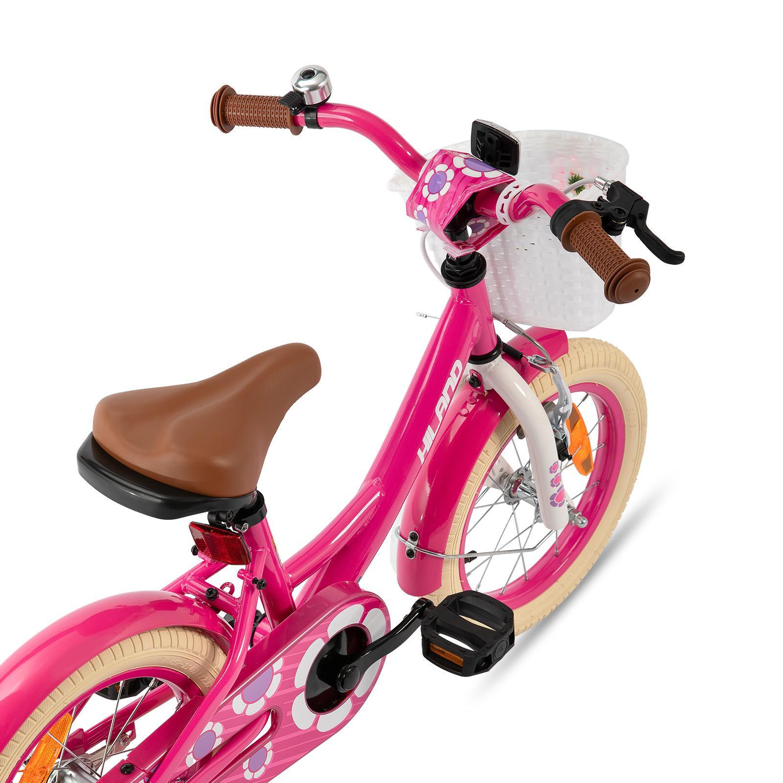 Fille vélo vélo enfant 12/14/16", roulettes, double frein, panier avant 2/6
