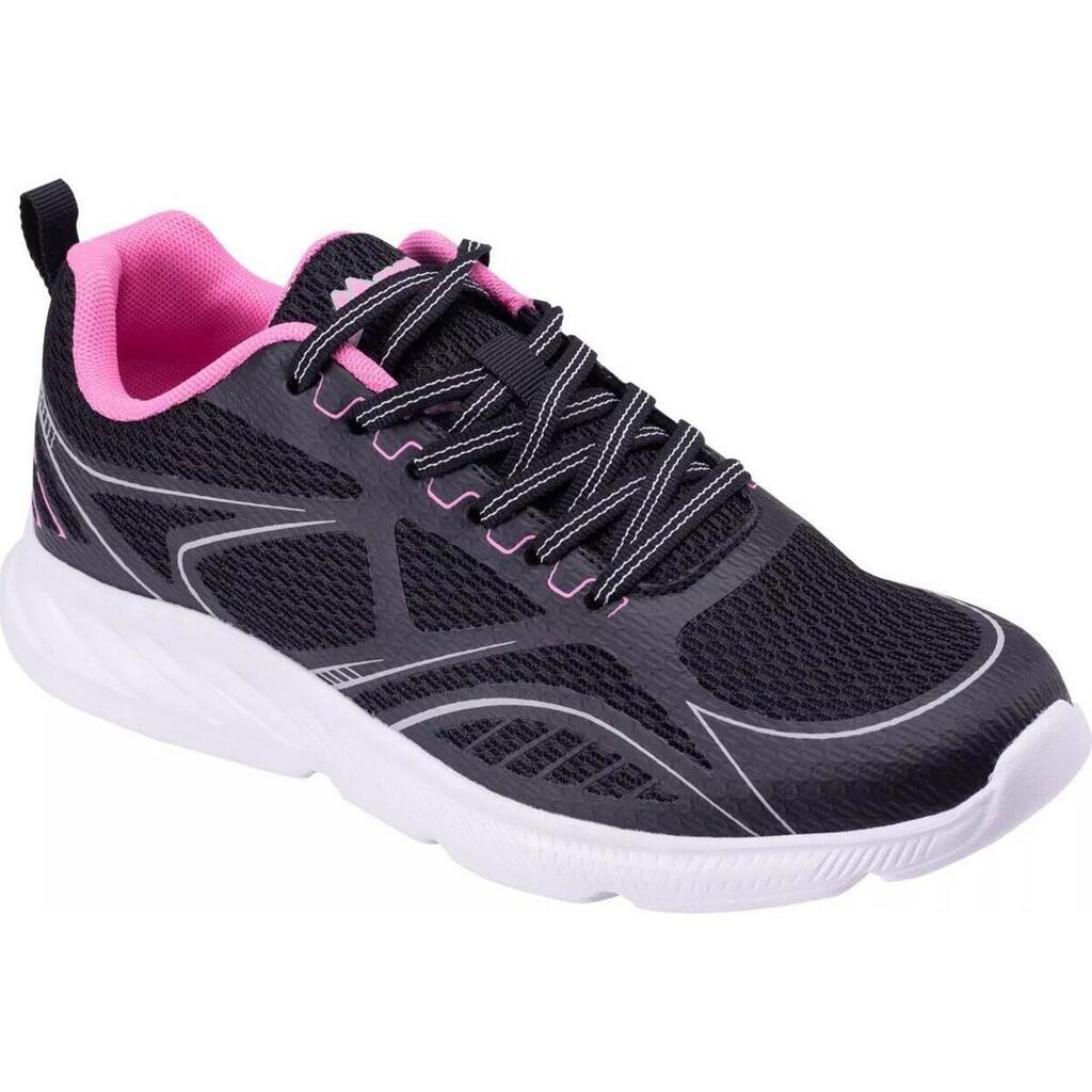 Womens/Ladies Runie Low Cut Trainers (Black/Pink)