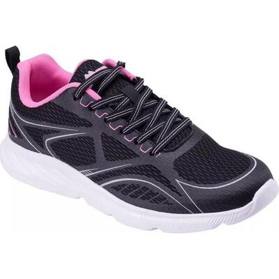 Dames runie laaggesneden trainers (zwart/roze)