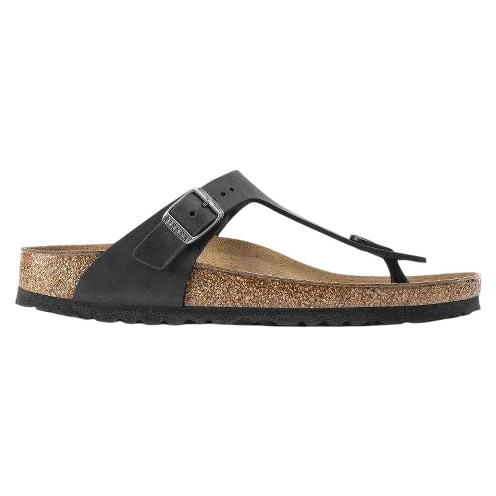 Dames Gizeh Geolied Leren Teenslippers (Zwart) 4/4
