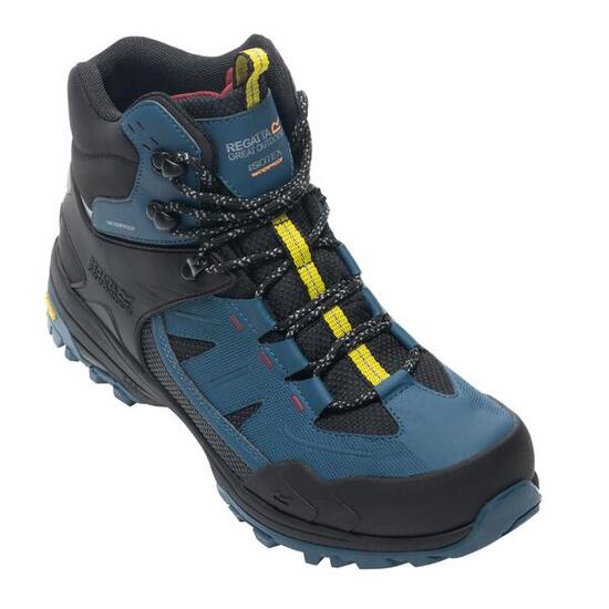 Chaussures Montantes De Marche REGEN Homme (Bleu / Jaune Vif / Rouge Foncé)