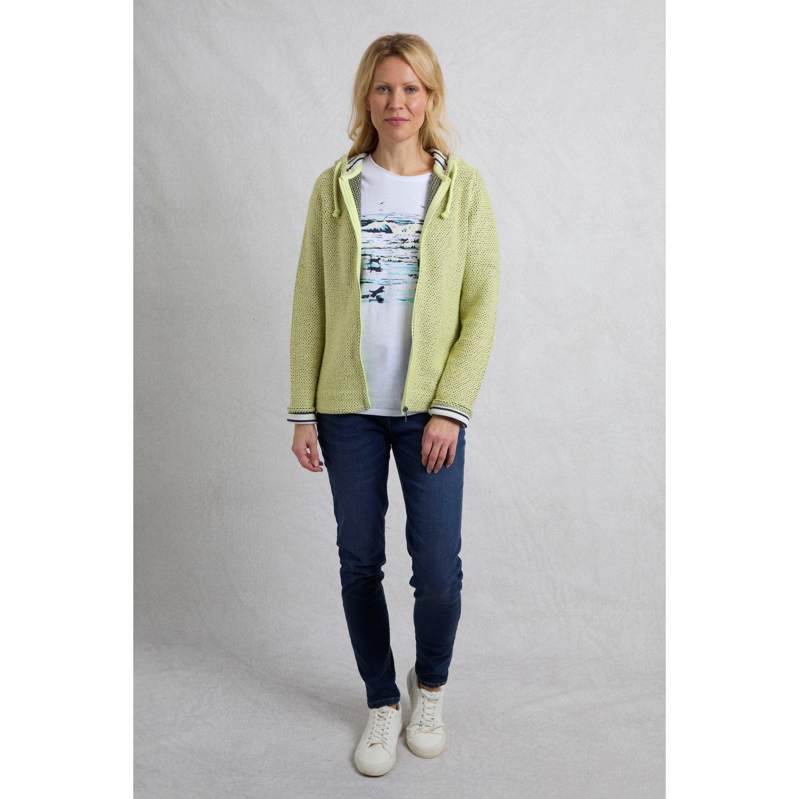 Felpa Con Cappuccio E Zip Intera Donna Weird Fish Chicoa Sedano 4/4