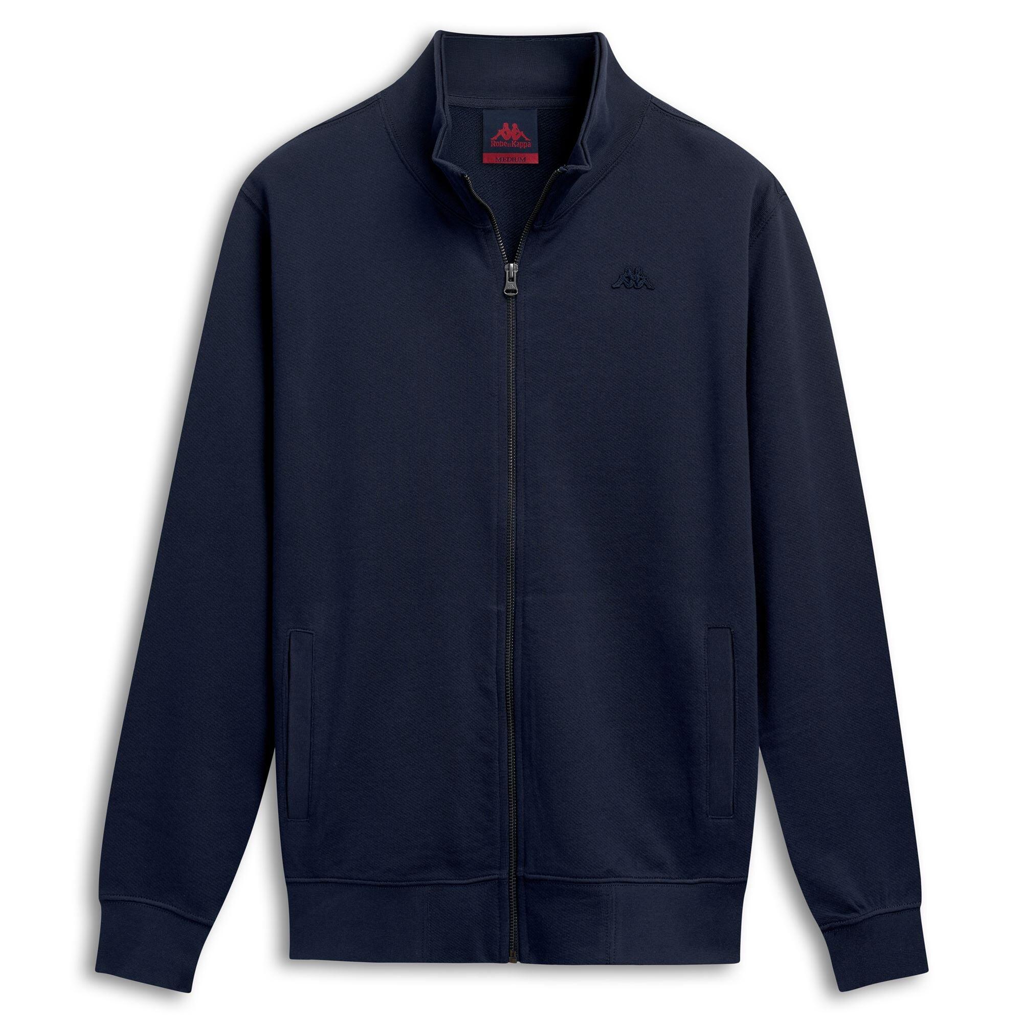 Felpa con zip da uomo in cotone blu da lifestyle 2/6